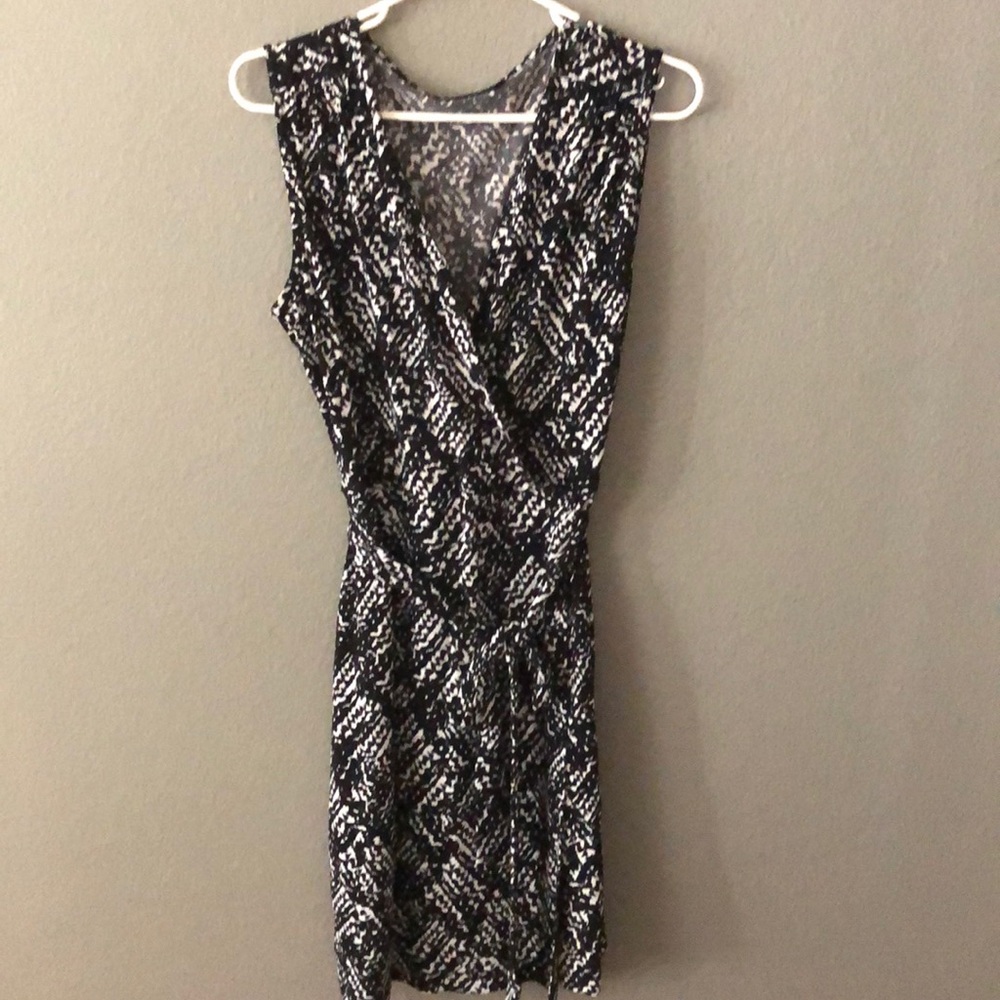 Faux Sleeveless Wrap Dress
